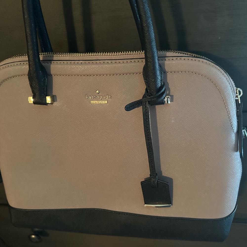 Kate Spade Black and Taupe Satchel